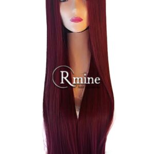 Perruque d'extensions de cheveux Noirs Bordeaux dégradés 80cm 300g n°13