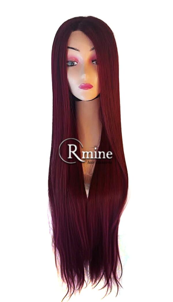 Perruque d'extensions de cheveux Noirs Bordeaux dégradés 80cm 300g n°13