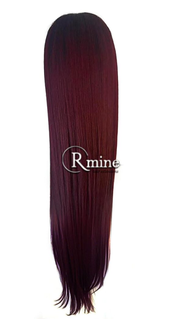 Perruque d'extensions de cheveux Noirs Bordeaux dégradés 80cm 300g n°13 – Image 2