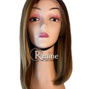 Perruque d'extensions de cheveux Blonds méchés dégradé bruns à la racine 30cm 250g n°9