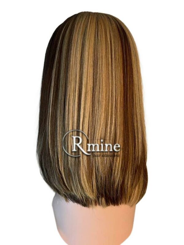 Perruque d'extensions de cheveux Blonds méchés dégradé bruns à la racine 30cm 250g n°9 – Image 3