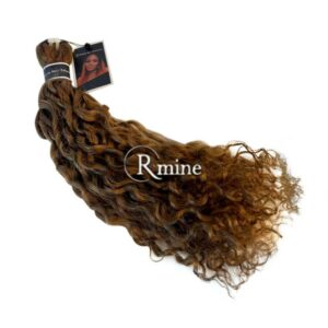 Boule de cheveux tissage Châtains foncés ondulés 55cm 100g n°103